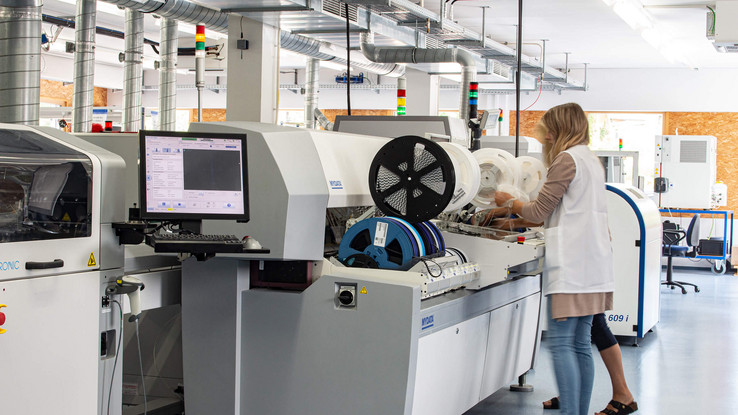 The SMD assembly line is the heart piece of production