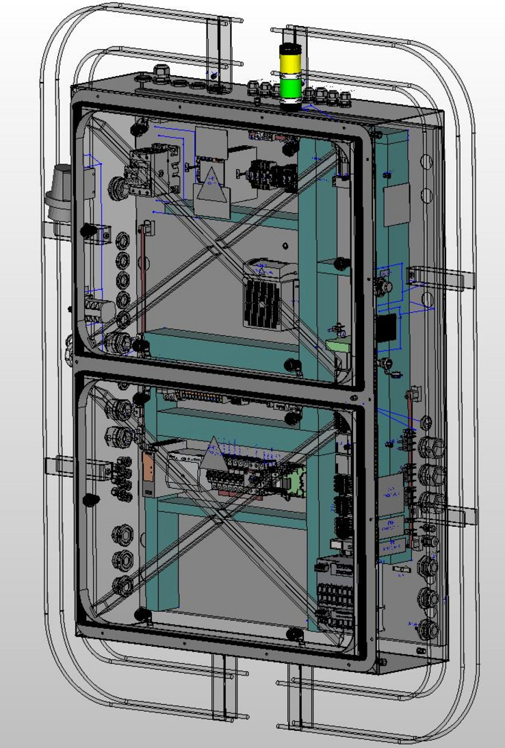 Hub control cabinet Hub control cabinet designed using EPLAN Pro Panel.